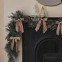 Pink Velvet Christmas Tree Bow Decorations X Six, thumbnail 3 of 4