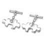 Silver Jigsaw Cufflinks, thumbnail 1 of 4