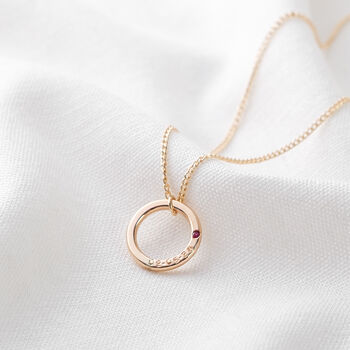 Personalised Small Birthstone Ring Necklace, 2 of 7