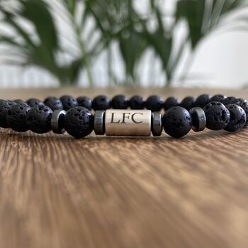 Men's Liverpool Fc Fan Tiger's Eye And Lava Rock Beaded Bracelet Duo, 2 of 5