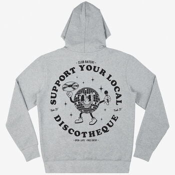 Support Your Local Discotheque Unisex Grey Hoodie, 2 of 2