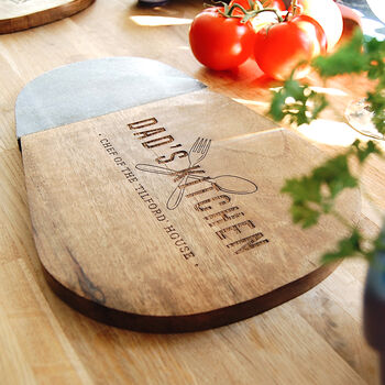 Personalised Chopping Board, 'Dad's Kitchen: Chef Of…', 3 of 5