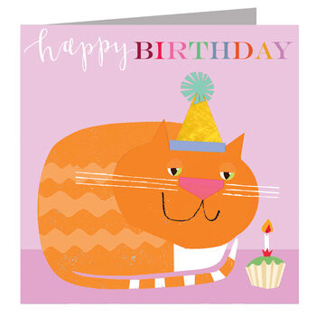Happy Birthday Cat And Cake Greetings Card, 2 of 4