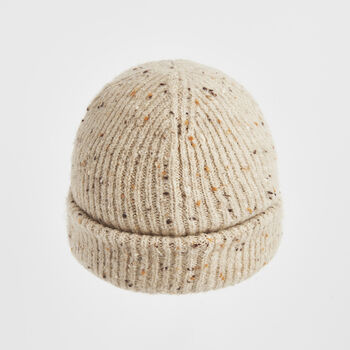 Taupe Knitted Beanie Hat, 4 of 5