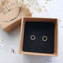 14k Gold Filled Circle Halo Ear Stud Earrings, thumbnail 8 of 9