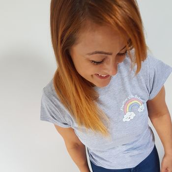 Rainbow Positive Vibes Organic Cotton T Shirt, 2 of 5