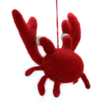 Hadmade Needle Felt Sebastian The Crab Hanging, 5 of 6