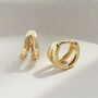 Double Huggie Earrings Silver Or Gold Vermeil Plate, thumbnail 1 of 4