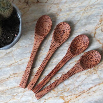 Set Of Four Natural Coconut Wooden Spoons, 2 of 4