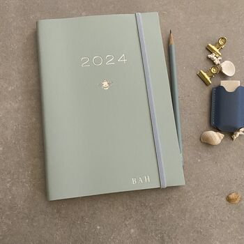 2024 Diary Handmade Personalised Recycled Leather A5, 3 of 6