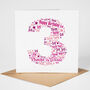 Personalised 3th Birthday Card For Girl, thumbnail 2 of 2