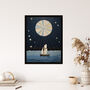 Sailing Into The Moonlight Striking Sea Wall Art Print, thumbnail 4 of 6