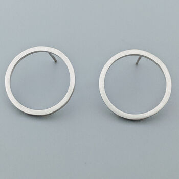 Large Recycled Silver Circle Studs, 5 of 7