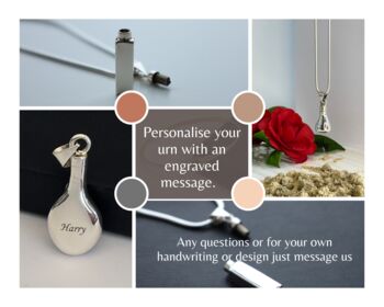 Personalised Silver Urn Necklace For Ashes With Free Engraving, 6 of 6