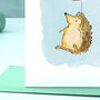Hedgehog Fifth Birthday Card, thumbnail 2 of 8