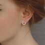 Sterling Silver Swinging Pearl Studs, thumbnail 1 of 6