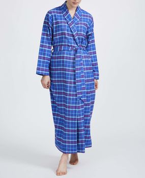Women's Ultra Violet Tartan Two Fold Flannel Robe, 2 of 5
