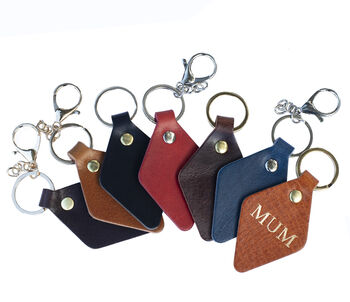 Handmade Personalised Leather Keyring Made In Britain, 8 of 8