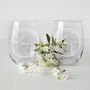Set Of Two Wedding Classic Frame Stemless Wine Glasses, thumbnail 2 of 7