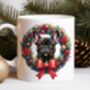 Personalised Brindle French Bulldog Christmas Wreath Dog Mug, thumbnail 1 of 2