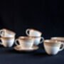 Beige Set Of Six Handmade Porcelain Tea Cup With Saucer, thumbnail 2 of 11