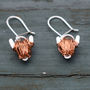Silver And Copper Highland Cow Drop Earrings, thumbnail 1 of 2