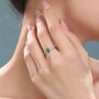 Sterling Silver Green Onyx Oval Ring, thumbnail 5 of 12