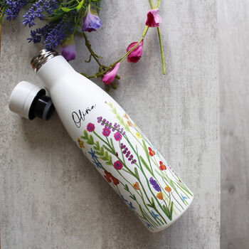 Personalised Wild Flower Eco Friendly Drinks Bottle, 4 of 12