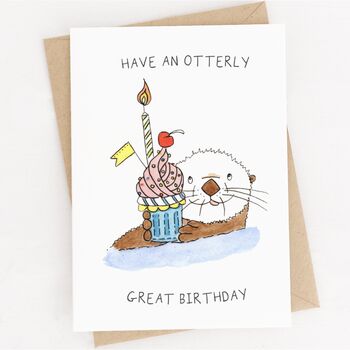 'Have An Otterly Great Birthday' Otter Birthday Card, 4 of 5