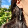 Wimbledon Charm Tennis Threader Earrings, thumbnail 6 of 8