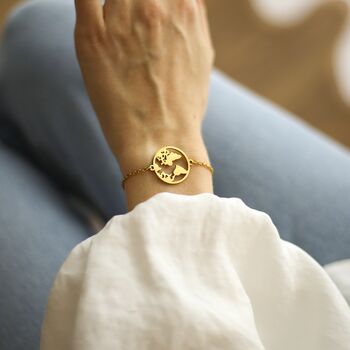 Encouragement Gift For Her, World Map Bracelet, 3 of 8