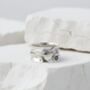 Hammered Sterling Silver Spinner Ring With Amethyst And Moonstone, thumbnail 3 of 4
