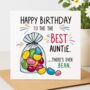 Best Auntie Jelly Bean Birthday Card, thumbnail 1 of 2