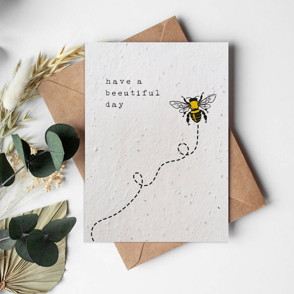 Beeutiful Day Plantable Seed Paper Card, 1 of 2