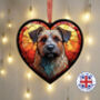 Border Terrier Stained Glass Effect Heart Suncatcher, thumbnail 1 of 6