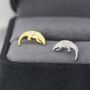 Sterling Silver Pangolin Stud Earrings, thumbnail 5 of 11