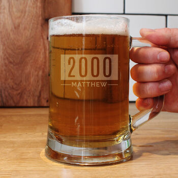 Personalised Name And Date Pint Tankard, 3 of 8