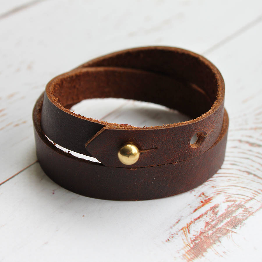 Leather Wrap Bracelet By Hide & Home