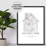 Personalised First Home Gift, Housewarming Map Print, thumbnail 1 of 8