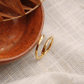 Gold Adjustable Wrap Hug Ring With Personalised Initials, 7 of 9