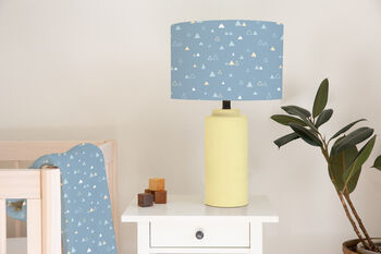 Mini Triangles Lampshade, Blue And Yellow, 2 of 5