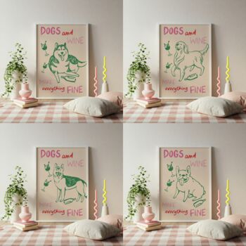 Dogs And Wine Kitchen Print, 5 of 10