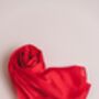 100% Mulberry Silk Scarf, Bright Red, thumbnail 3 of 6