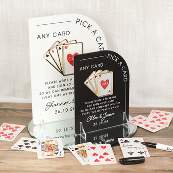 Arch Playing Cards Wedding Guest Book Alternative Sign, 2 of 10