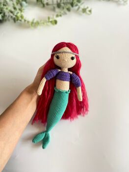 Handmade Crochet Mermaid Doll, 3 of 7