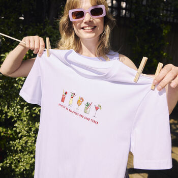 Cocktails Embroidered Tshirt, 2 of 8