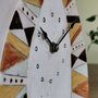 Large Mantel Clock In Shades Of Yellow Triangle Motif, thumbnail 6 of 9