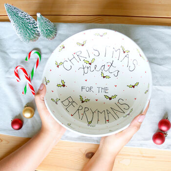Personalised Family Name Christmas Bowl, 6 of 7