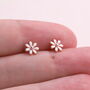 Sterling Silver Granddaughter Little Flower Earrings, thumbnail 5 of 7