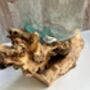 Molten Glass Driftwood Melted Glass Vase On Wood Base, thumbnail 6 of 9